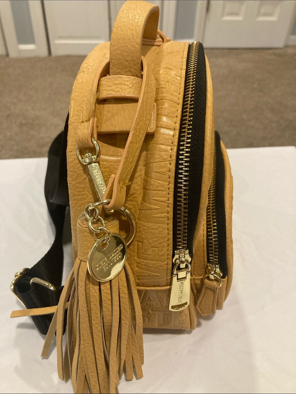 Steve Madden Yellow Embossed Mini Backpack - Picture 2 of 7